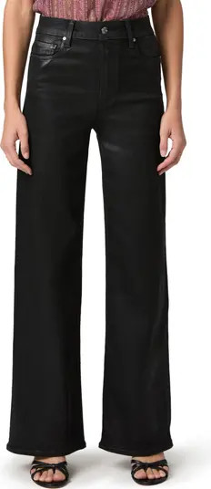 PAIGE Anessa Coated High Waist Wide Leg Jeans | Nordstrom | Nordstrom