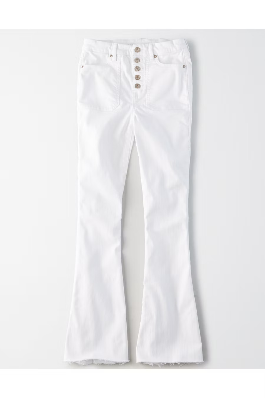 AE Curvy Super High-Waisted Flare Jean Women's White 12 X-Long | American Eagle Outfitters (US & CA)