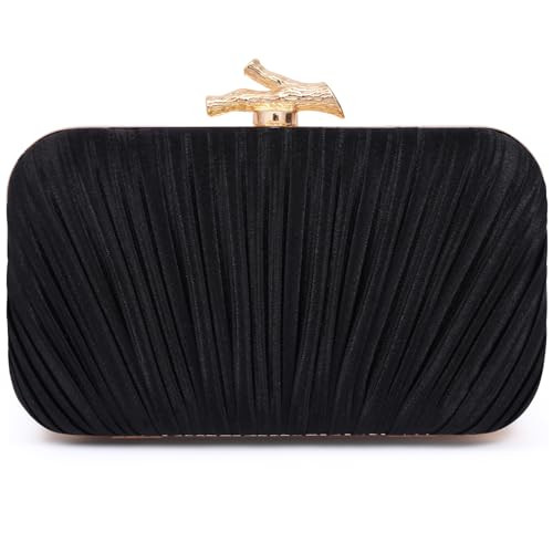 Purses for Women Evening Bag Handbags Formal Pleated Clutch Bag with Chain for Prom Wedding Party... | Amazon (US)