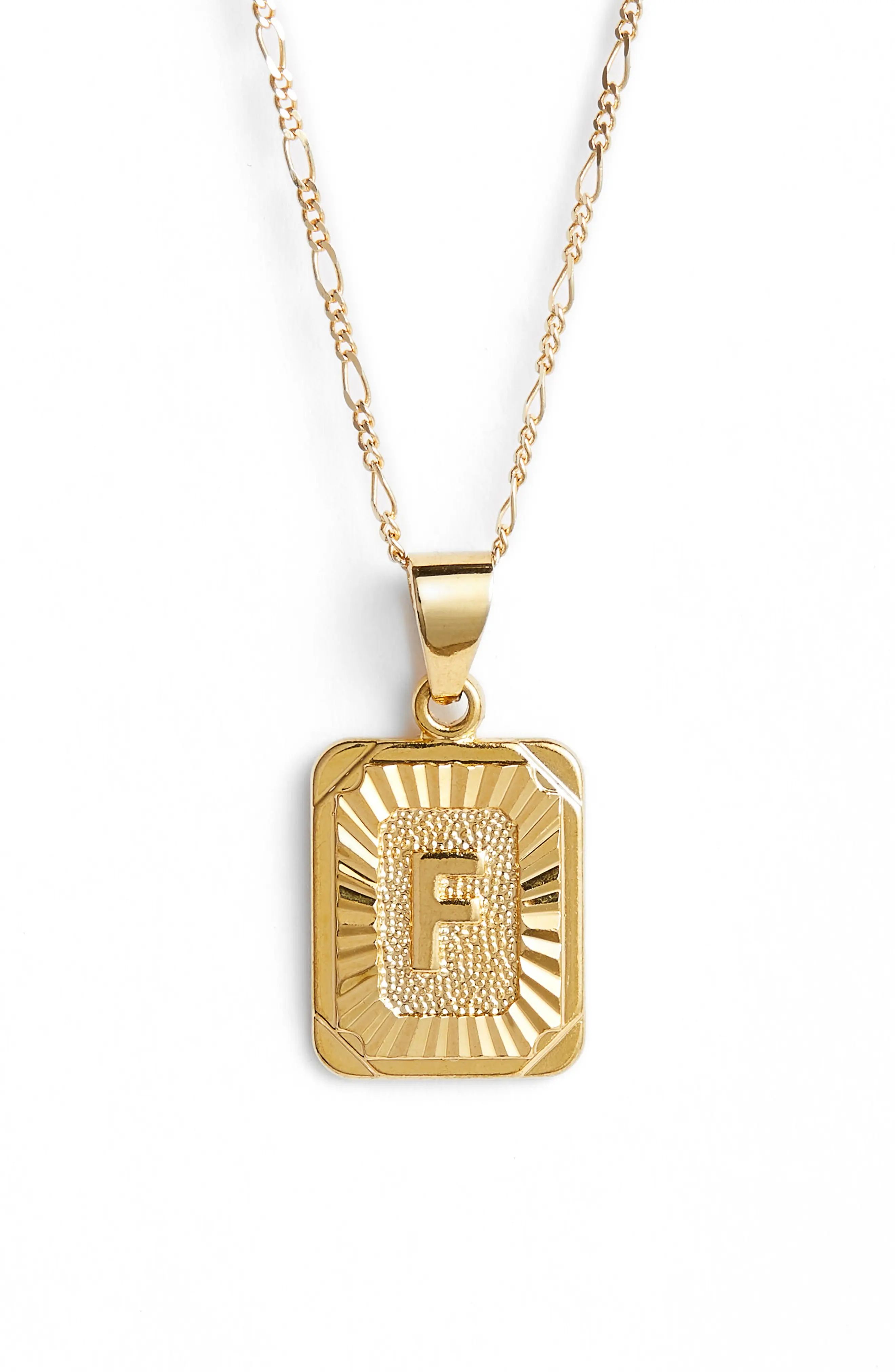 Bracha Initial Pendant Necklace in Gold-F at Nordstrom | Nordstrom