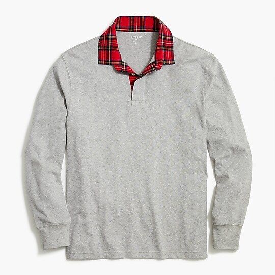 Rugby shirt with flannel collar | J.Crew Factory