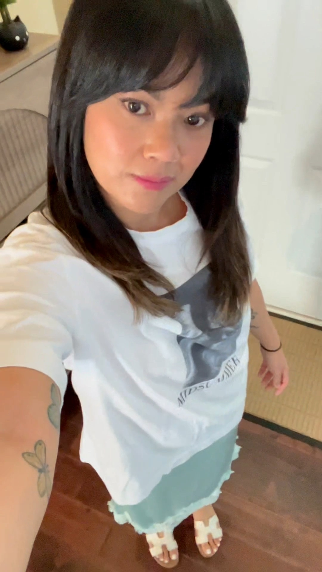 Running errands in this elevated casual fit.
Mint green lace trimmed slip midi skirt + oversized graphic T + while flat sandals. Simple, elevated, comfortable, and chic.

#LTKPetite #LTKOver40 #LTKootd