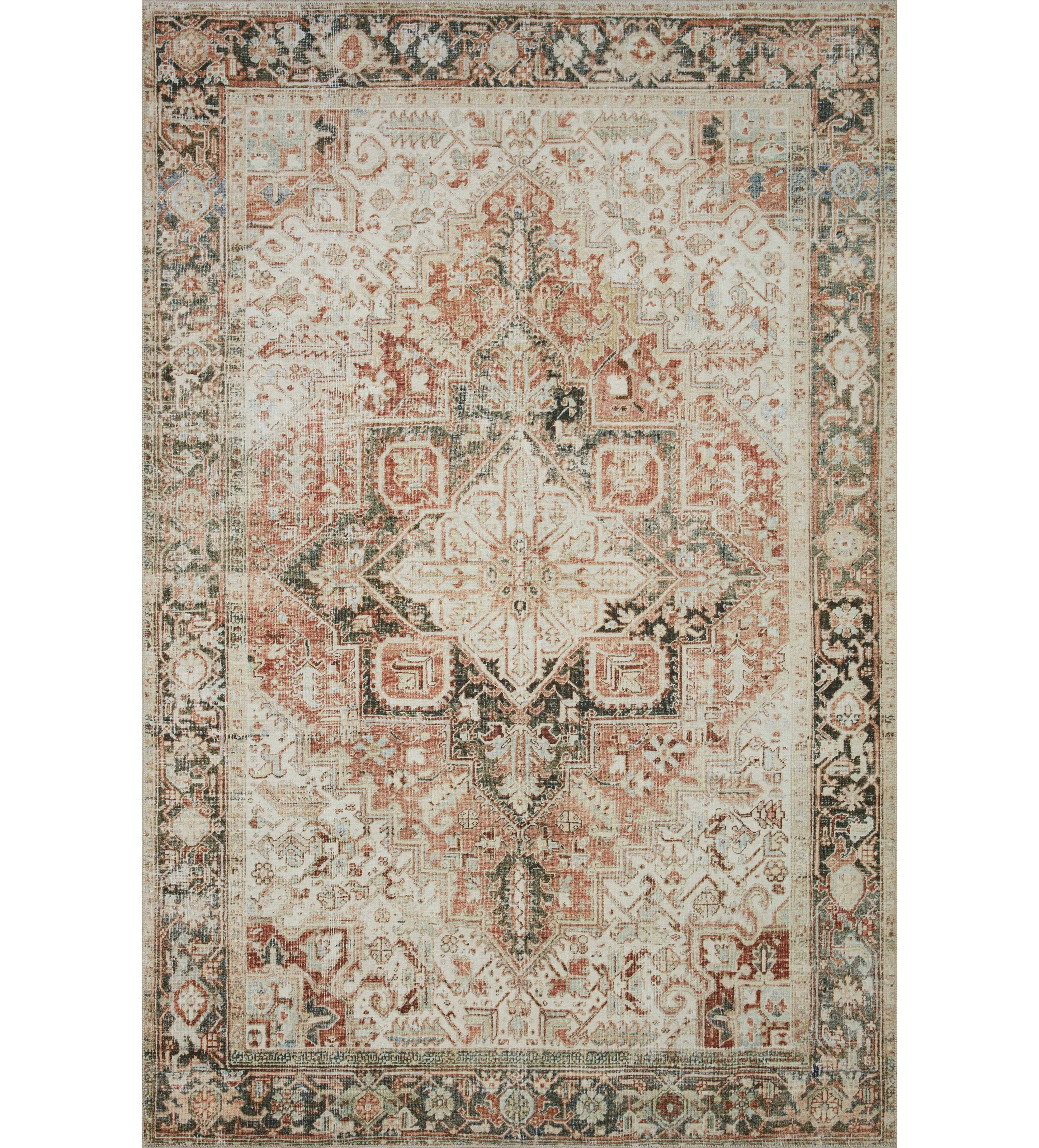 Magnolia Home by Joanna Gaines x Loloi Lenna Rust / Charcoal Area Rug | Wayfair North America