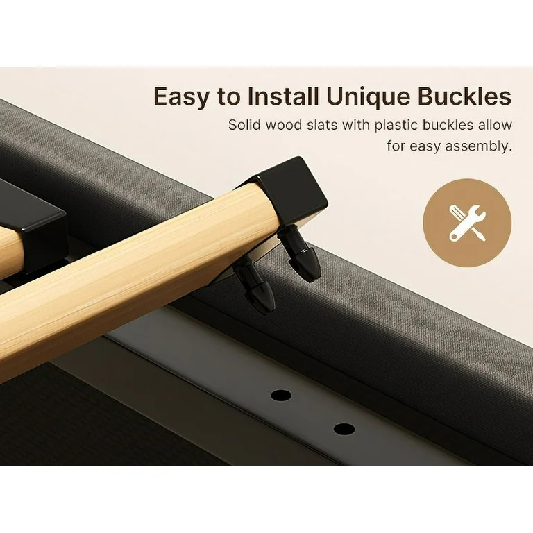 Full Size Bed Frame, Hydraulic Storage Bed Frame with Wingback Headboard, Dark Gray | Walmart (US)