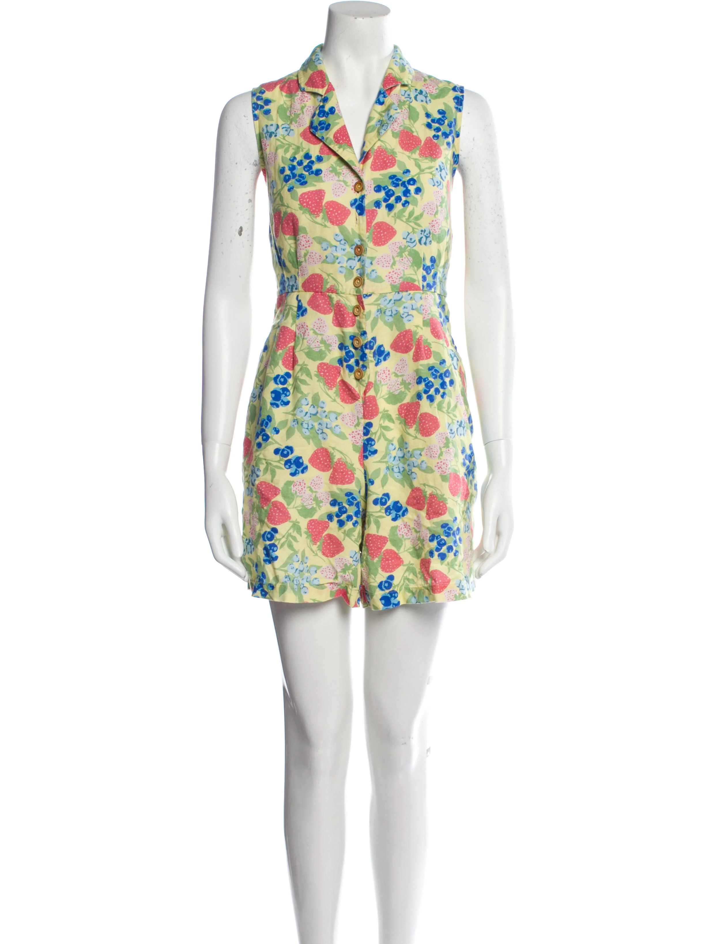 Printed V-Neck Romper | The RealReal