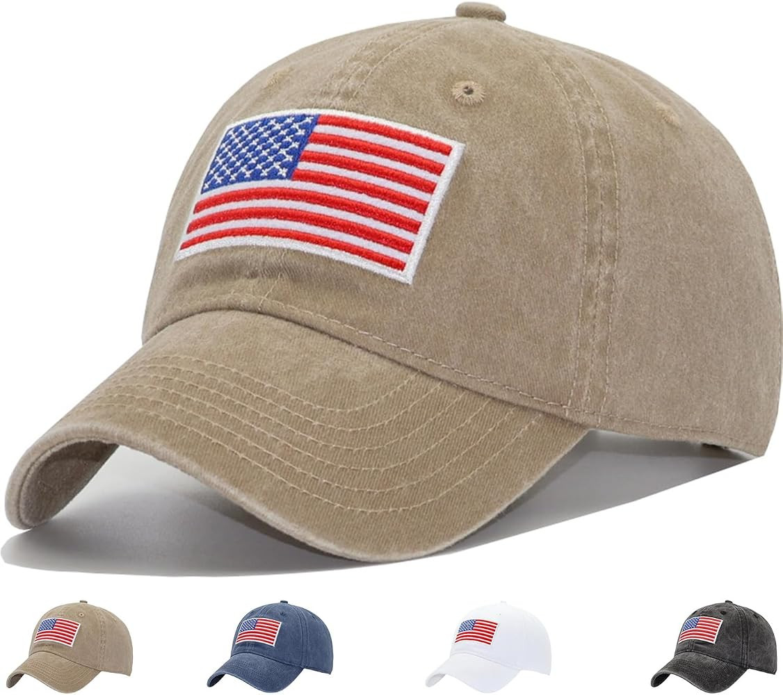 USA Flag Dad Hats, Fits OSFM & XXL Heads, US Patriotic Veterans Army Operator Military Baseball C... | Amazon (US)