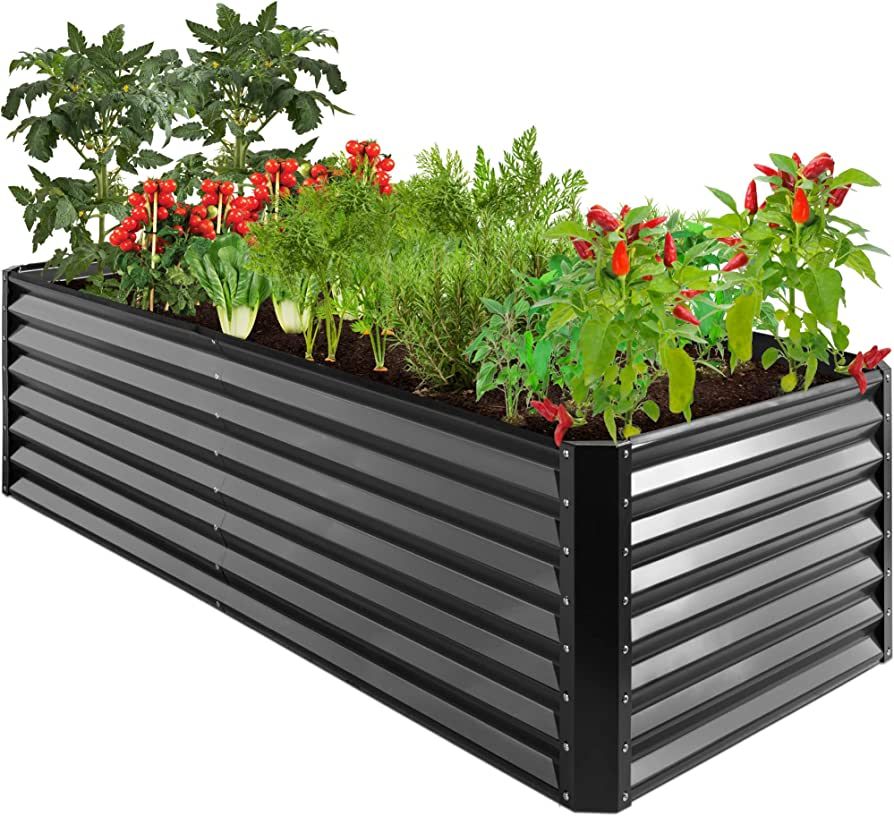 Best Choice Products 8x4x2ft Outdoor Metal Raised Garden Bed, Deep Root Planter Box for Vegetable... | Amazon (US)