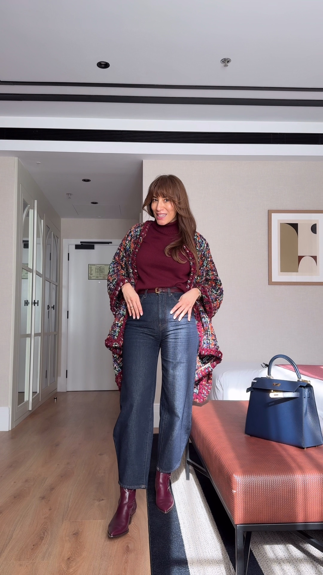 Wearing jeans for a dinner night out. 
For reference: both pairs fit true to size, I’m wearing a 26 in both. The cape and the boots (they run one full size large) are currently on extra sale!

#LTKOver40 #LTKgrwm #LTKSaleAlert