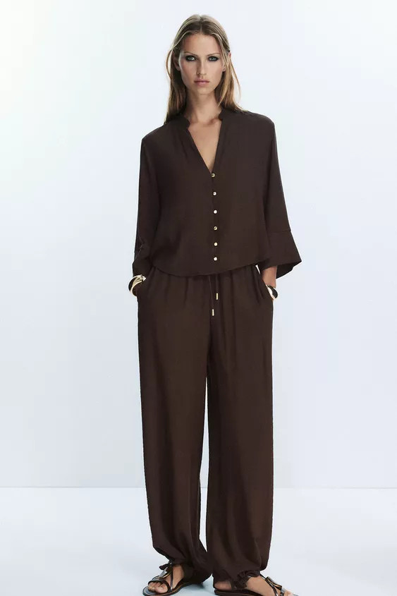 COTTON GAUZE BLOUSE | Zara US