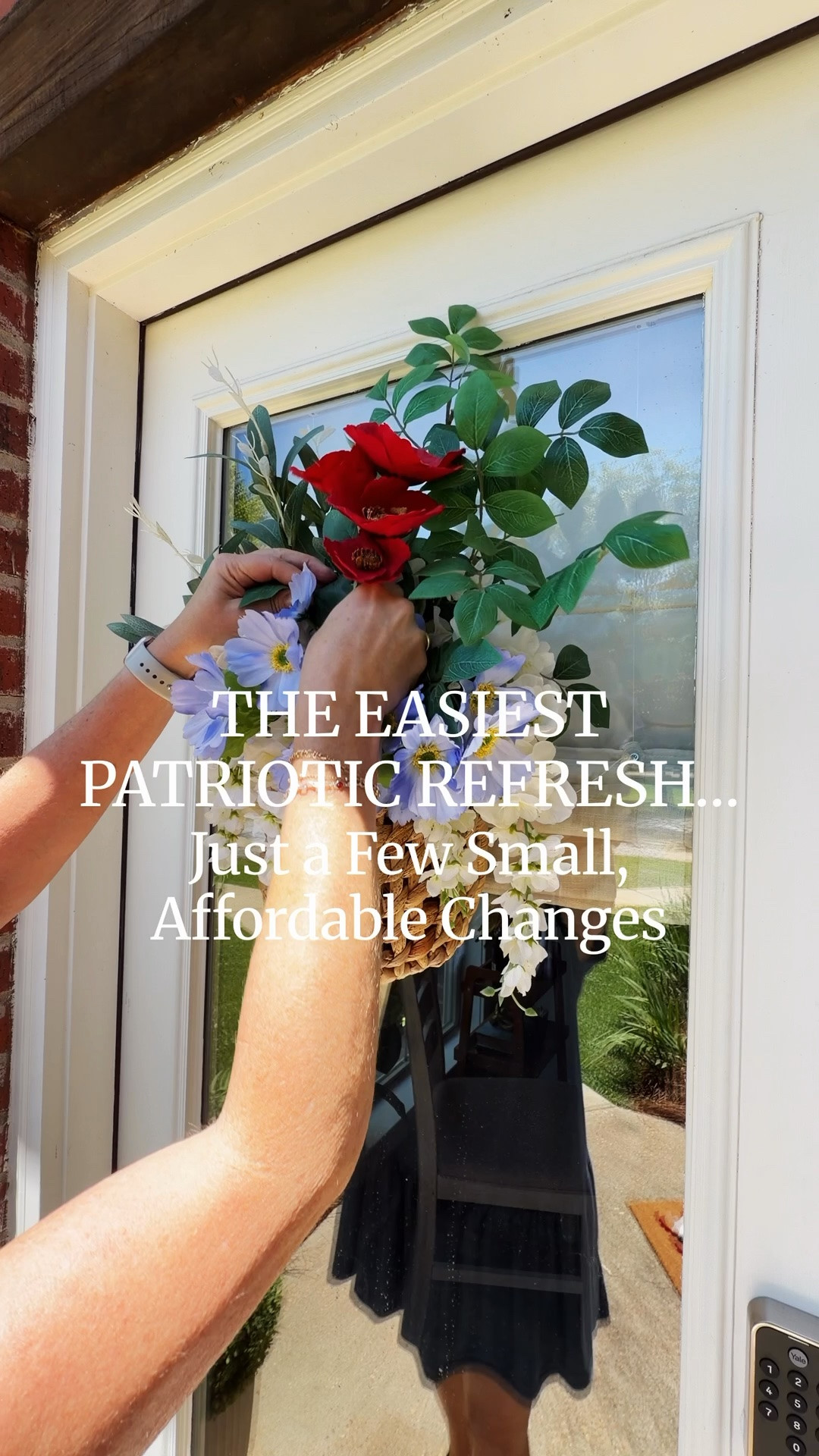 Easy + affordable patriotic porch refresh ❤️🤍💙

I gave our side entrance a simple Memorial Day / July 4th makeover with just a few updates and I love how festive it feels now

Faux florals. Layered rugs. Pillow covers. Patriotic inspired ribbon. 

Small changes = BIG impact!

Perfect inspiration if you want to refresh your porch or patio for summer without spending a ton. Linking everything I used here!

#ltkhome #patrioticdecor #frontporchdecor #summerstyling #outdoordecor #fourthofjulydecor #memorial

#LTKHome #LTKSeasonal #LTKmomlife