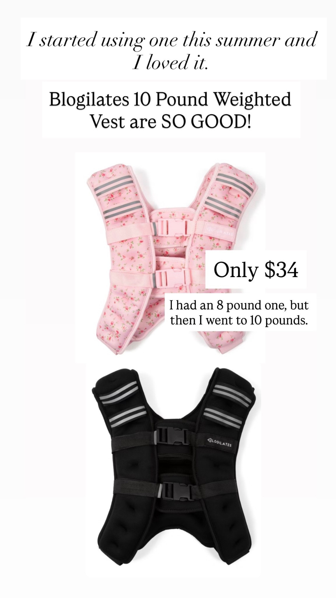 Blogilates 10 Pound Weighted Vests are $34

#LTKActive