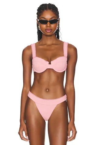 DEVON WINDSOR Palmer Bikini Top in Pink Tweed from Revolve.com | Revolve Clothing (Global)