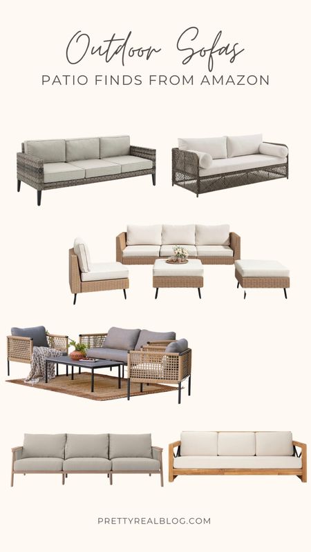 Beautiful neutral patio furniture, patio sofa, outdoor sofa

#LTKhome #LTKSeasonal