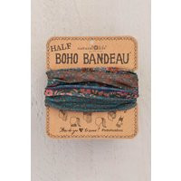 Natural Life Half Boho Bandeau Headband in Dark Patchwork | Glik's