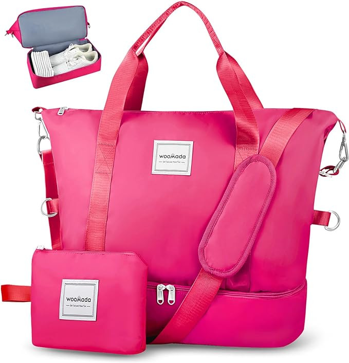WOOMADA Weekender Bag for Women, Travel Duffel Bags with Shoe Compartment & Wet Pocket, Personal ... | Amazon (US)