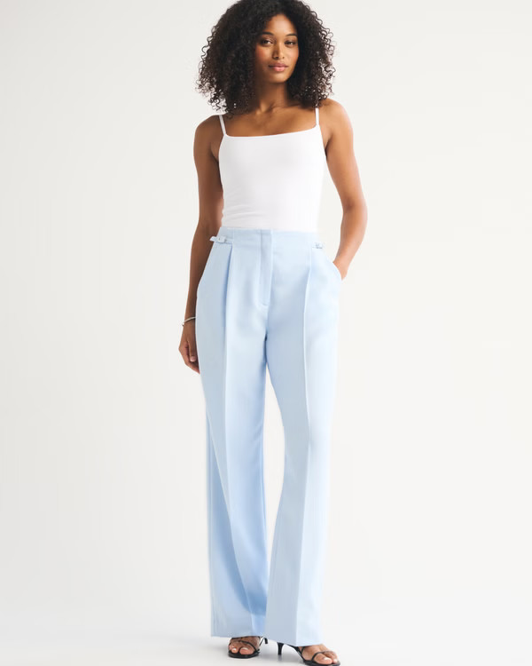 Women's Curve Love A&F Sloane Tailored Wide Leg Pant | Women's New Arrivals | Abercrombie.com | Abercrombie & Fitch (US)