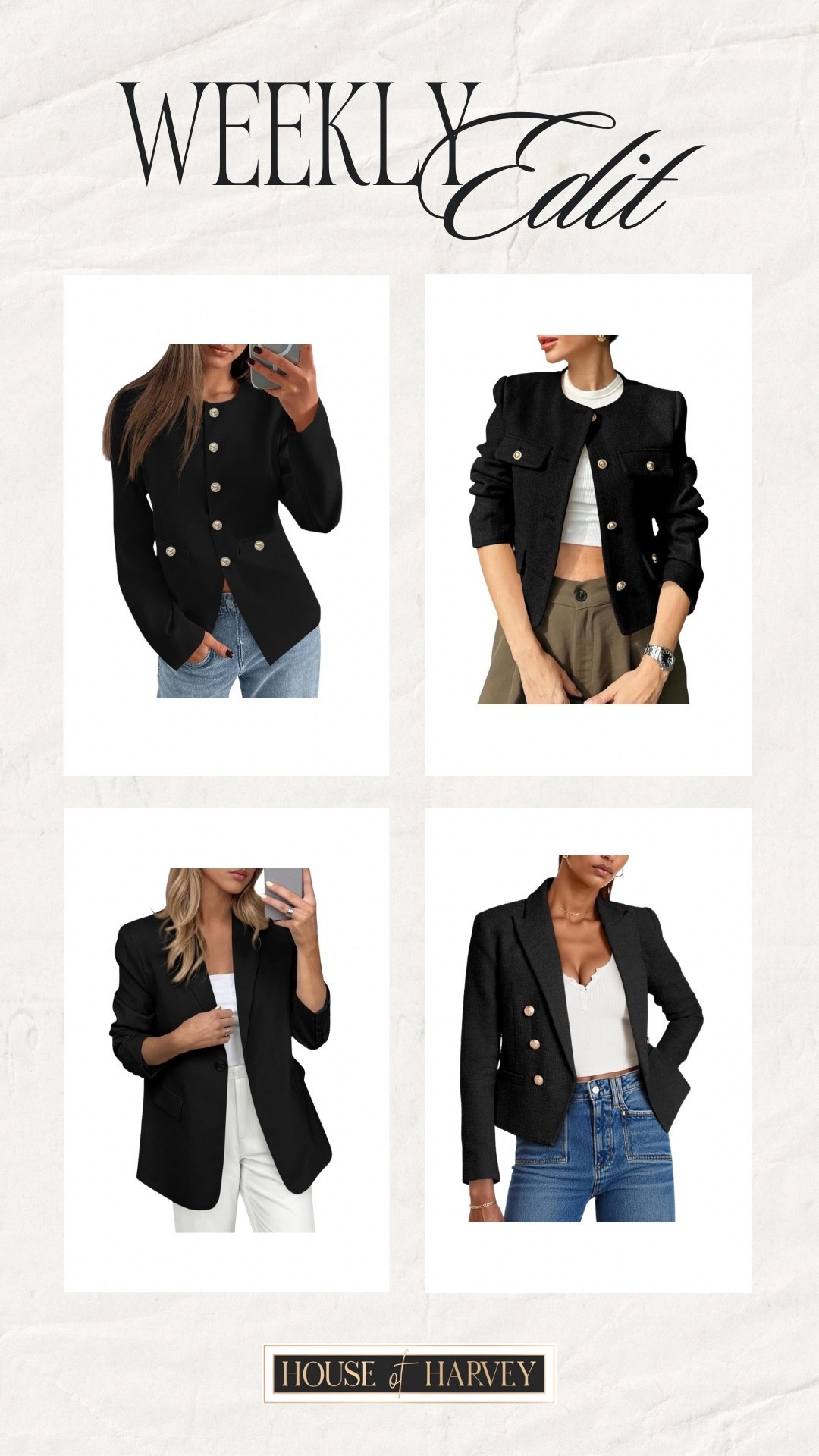 WEEKLY EDIT—this week it’s all about sleek silhouettes, rich jewel tones, and subtle sparkle define this week’s looks. Style structured blazers over satin dresses, pair emerald accessories with crisp whites, or go bold with monochrome red. Modern holiday dressing made effortless—polished, confident, and ready for any festive invite. I found some amazing chic blazers that will fit this style vibe so perfectly! All under $100 and linked ⬆️

#ltkcreator #ltkfinds #ltkwatchnow #amazon #amazonfinds #blazer #chic #structuredblazer #holiday #holidayoutfit 

#LTKFindsUnder100 #LTKSeasonal #LTKHoliday