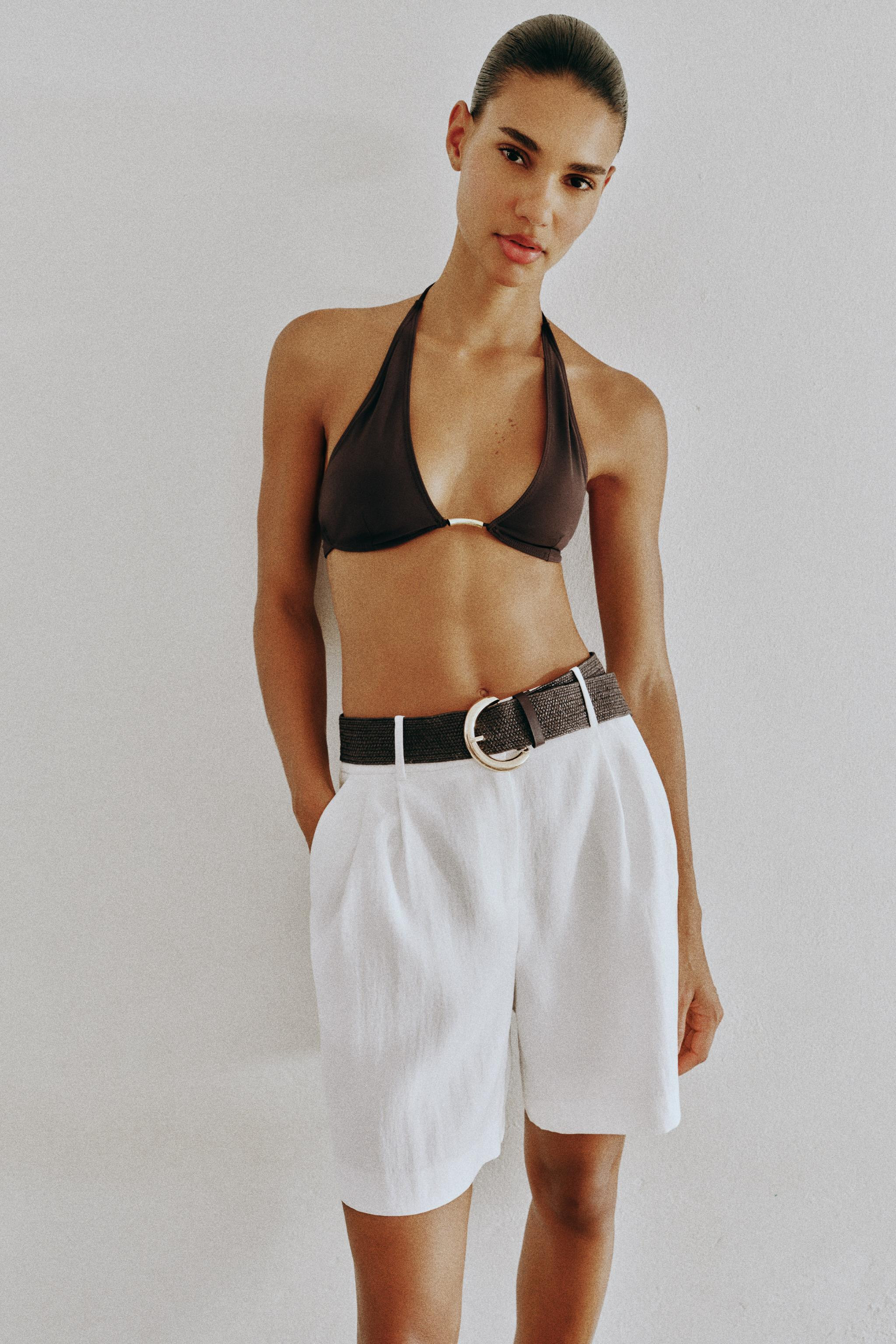 PLEATED BELTED SHORTS | Zara US