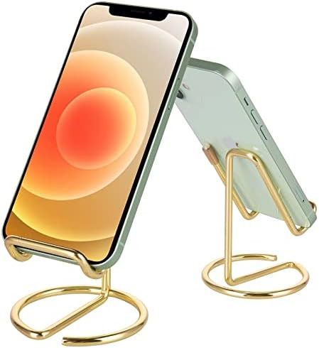 Cell Phone Stand for Desk, Cute Metal Gold Cell Phone Stand Holder Desk Accessories, Compatible w... | Amazon (US)