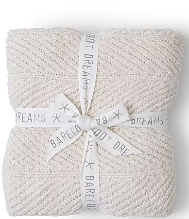 Barefoot Dreams Bamboo Cozychic� Shine Herringbone Blanket - Cream | Dillard's