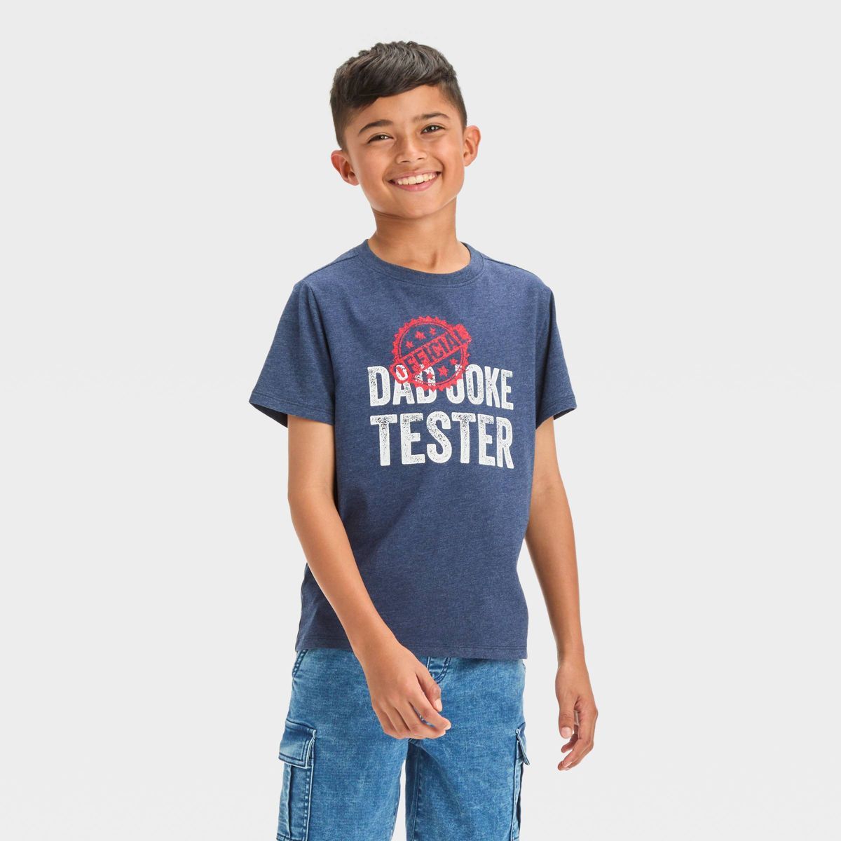 Boys' Short Sleeve 'Father's Day' Graphic T-Shirt - Cat & Jack™ Navy Blue | Target