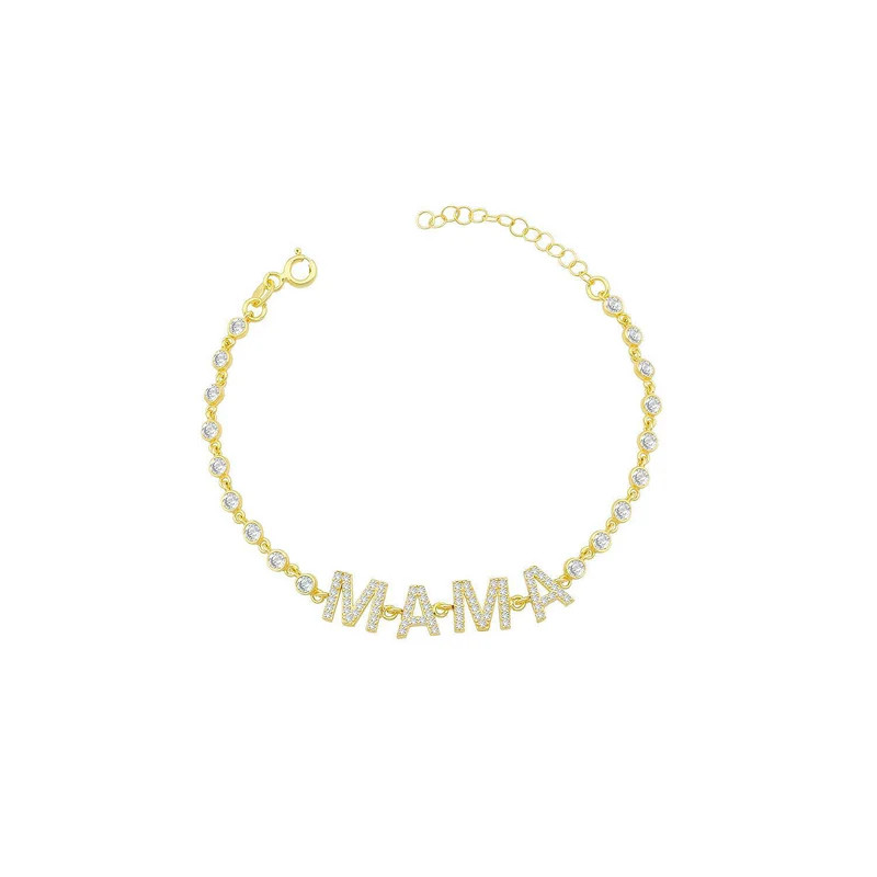 Crystal Mama Bracelet - Larger Letters | The Sis Kiss