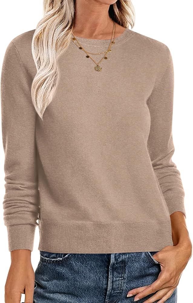 ANRABESS Sweaters for Women Long Sleeve Lightweight Crewneck Soft Basic Knit Loose Fit Pullover T... | Amazon (US)