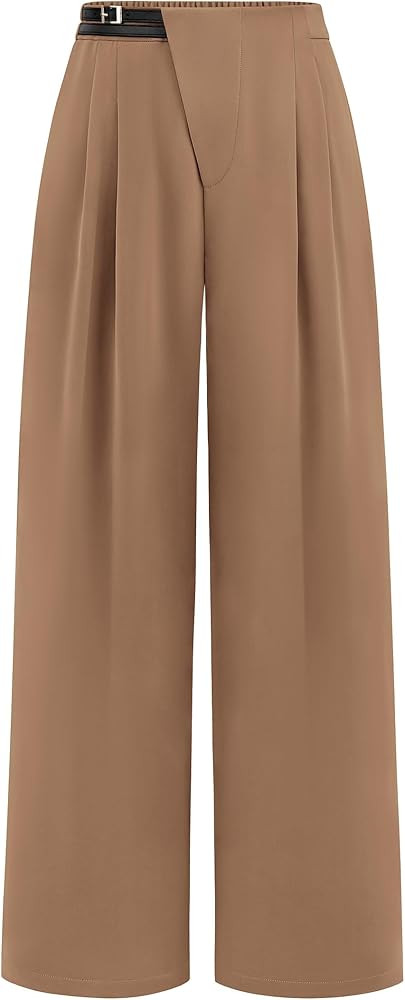 PRETTYGARDEN Women's Wide Leg Pants Dressy High Waisted Business Casual Work Office Suit Palazzo ... | Amazon (US)