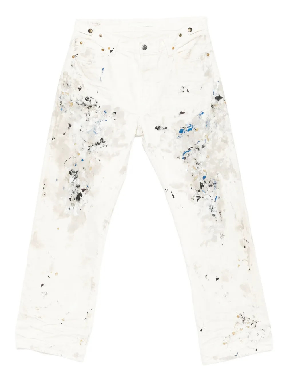 Mastercraft Union paint-splatter jeans - Neutrals | Farfetch Global