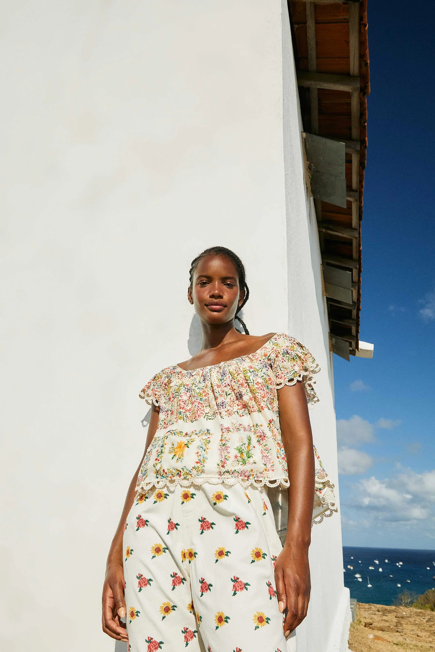 Delicate Forest Scarves Blouse | Square Neck | FarmRio (US)