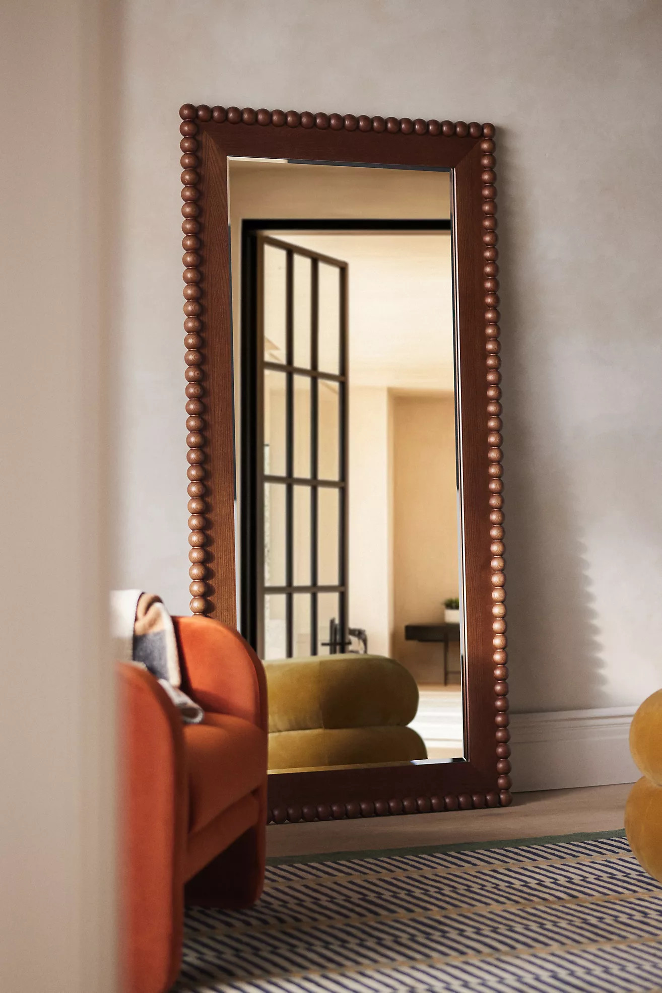 Pippa Wood Bobbin Rectangle Dressing Floor Mirror | Anthropologie (US)