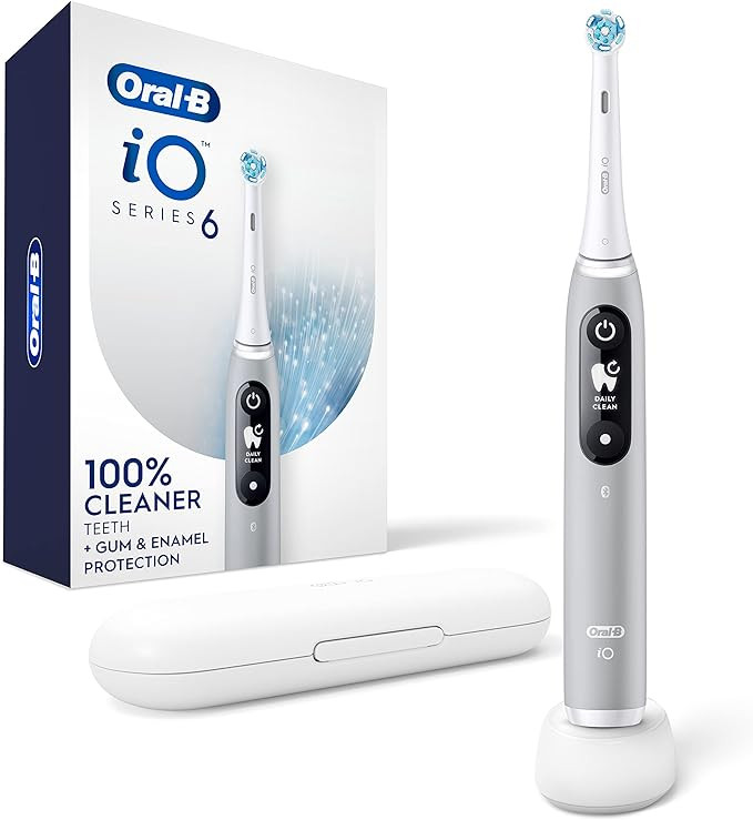 Amazon.com: Oral-B iO Series 6 Electric Toothbrush with (1) Brush Head, Gray Opal : Health & Hous... | Amazon (US)