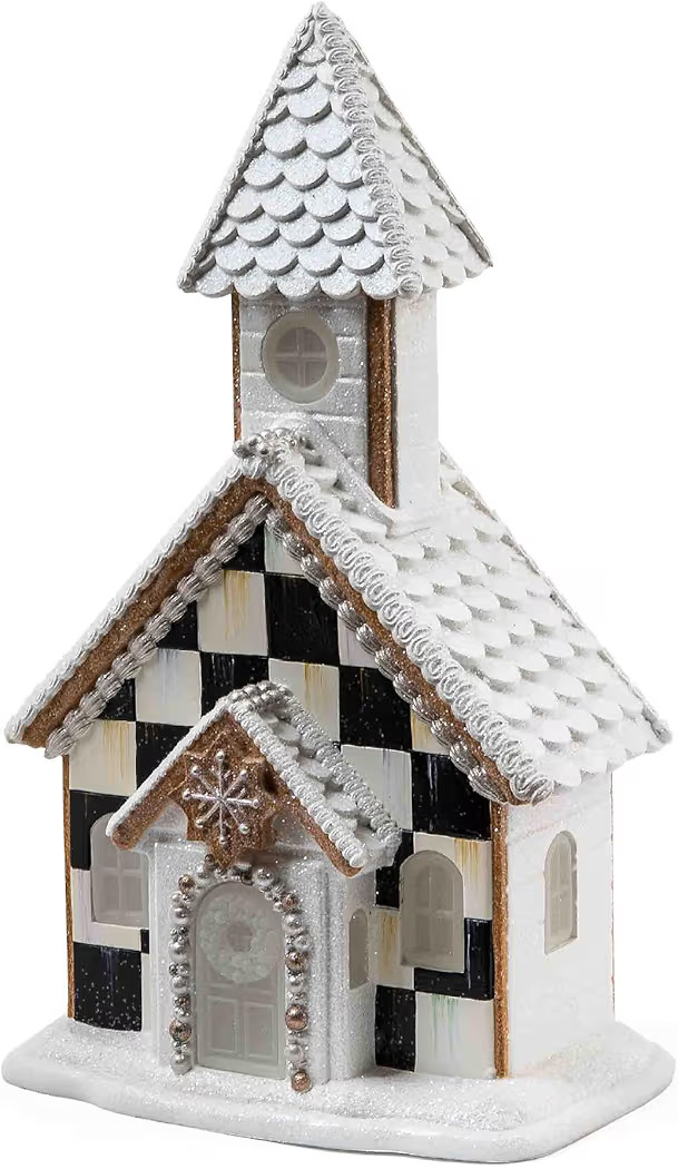 MACKENZIE-CHILDS Gingerbread Illuminated Building, Christmas-Village House Decor, Church | Amazon (US)