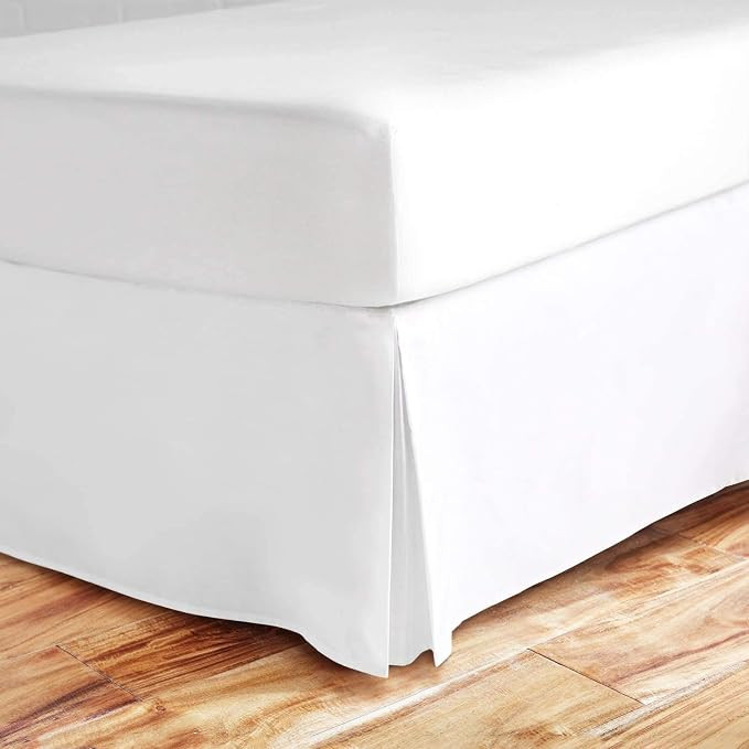 Split Corner Bed Skirt 16 Inch Drop Queen Size 100% Natural Cotton Wrinkle and Fade Resistant Que... | Amazon (US)