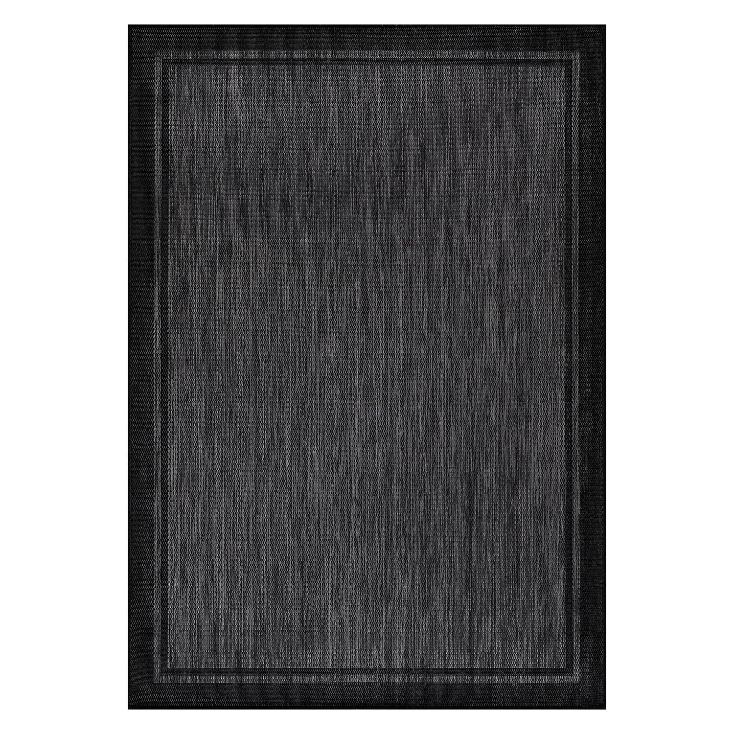 CAMILSON Indoor Outdoor Rug, 8x10 Bordered Dark Gray Black Modern Area Rugs for Indoor and Outdoo... | Amazon (US)