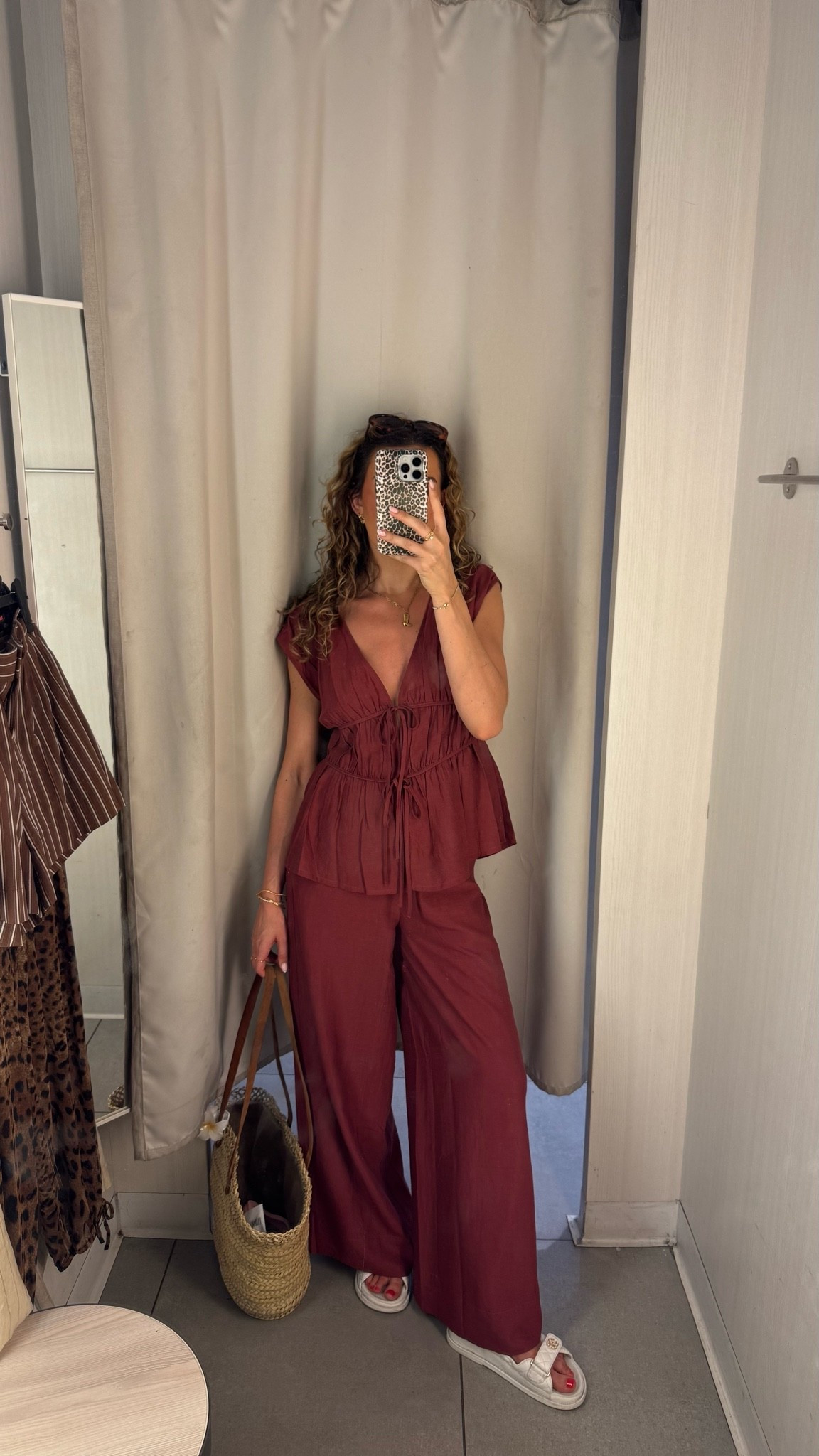 This linen blend top and trouser set is heatwave approved as it’s so loose and flowy. It would also make a great airport and holiday outfit. The colour is just gorgeous. I wore it to run errands today and had so many compliments I just had to share. 

The top is reversible which I just love and the wide leg trousers have an elasticated waist making them so comfortable. I love you can wear them as separates with other items in your wardrobe too.

#LTKsummer #LTKeurope