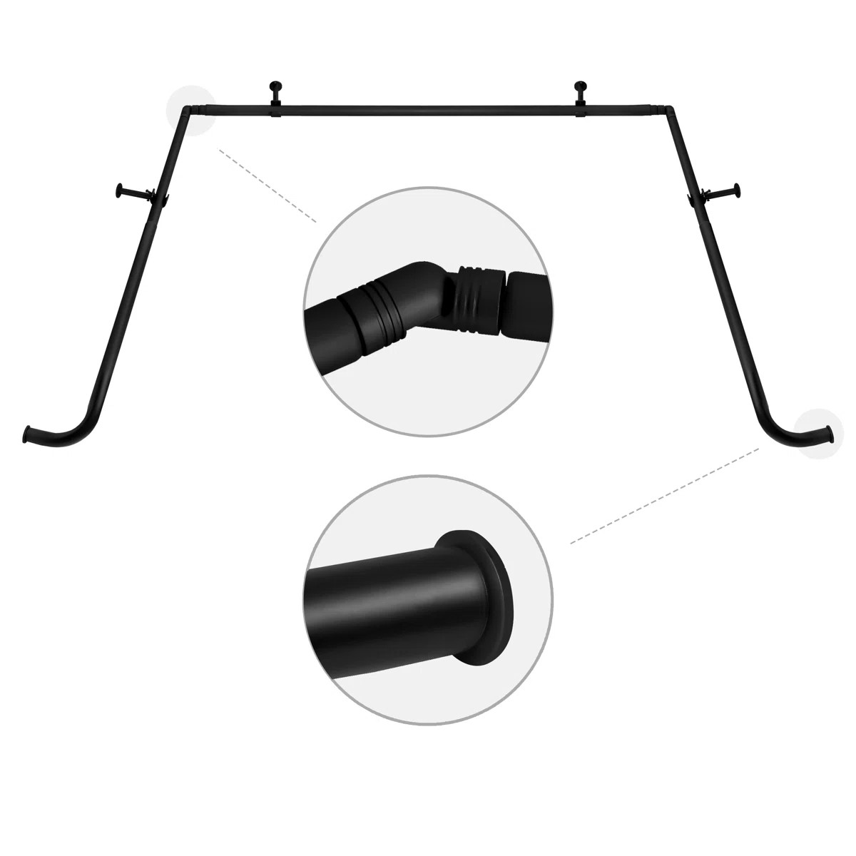 Hrishaan Adjustable Bay Window Single Curtain Rod | Wayfair North America