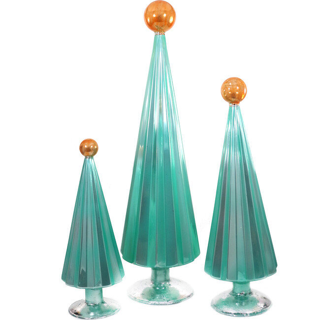 Pleated Tree, Mint Orange Set of 3 | Maisonette