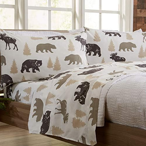 4-Piece Lodge Printed Ultra-Soft Microfiber Sheet Set. Beautiful Patterns Drawn from Nature, Comf... | Amazon (US)