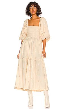 Free People Dahlia Embroidered Maxi Dress in Pearl Island from Revolve.com | Revolve Clothing (Global)