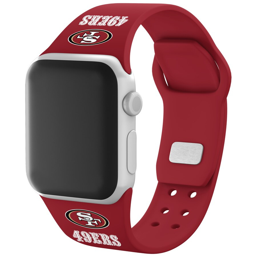 San Francisco 49ers Silicone Apple Watch Band- Scarlet | Fanatics
