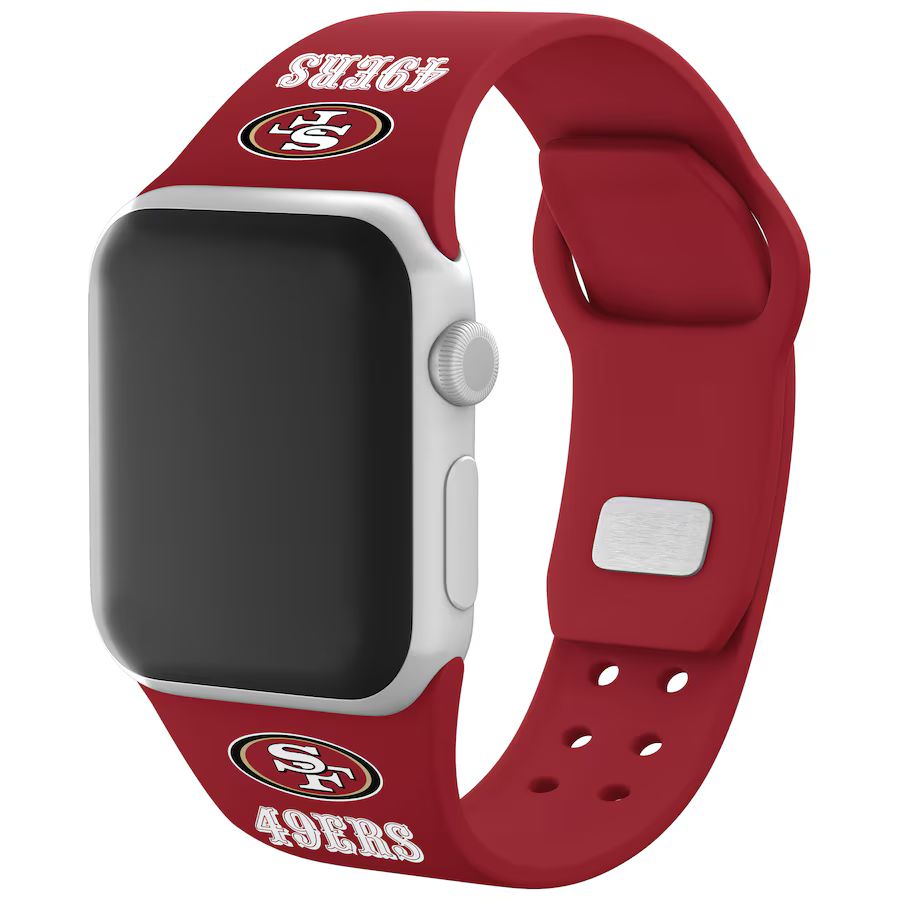 San Francisco 49ers Silicone Apple Watch Band- Scarlet | Fanatics