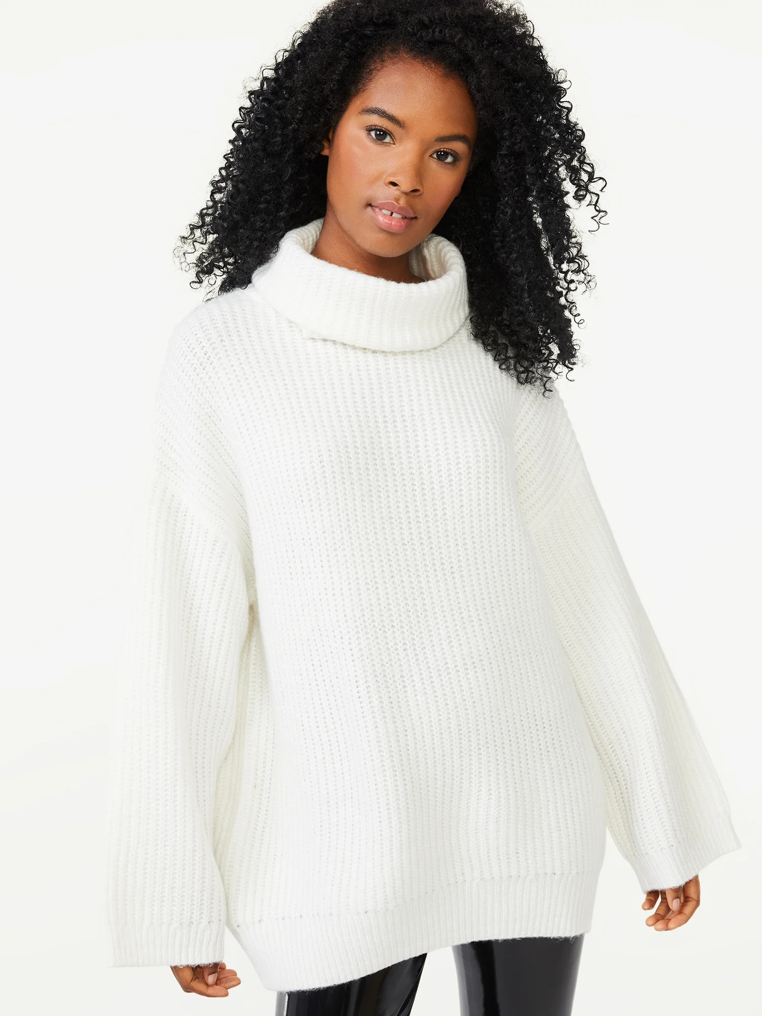 Scoop Women's Cozy Tunic Turtleneck Sweater | Walmart (US)