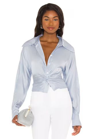 Song of Style Mila Blouse in Icy Blue from Revolve.com | Revolve Clothing (Global)