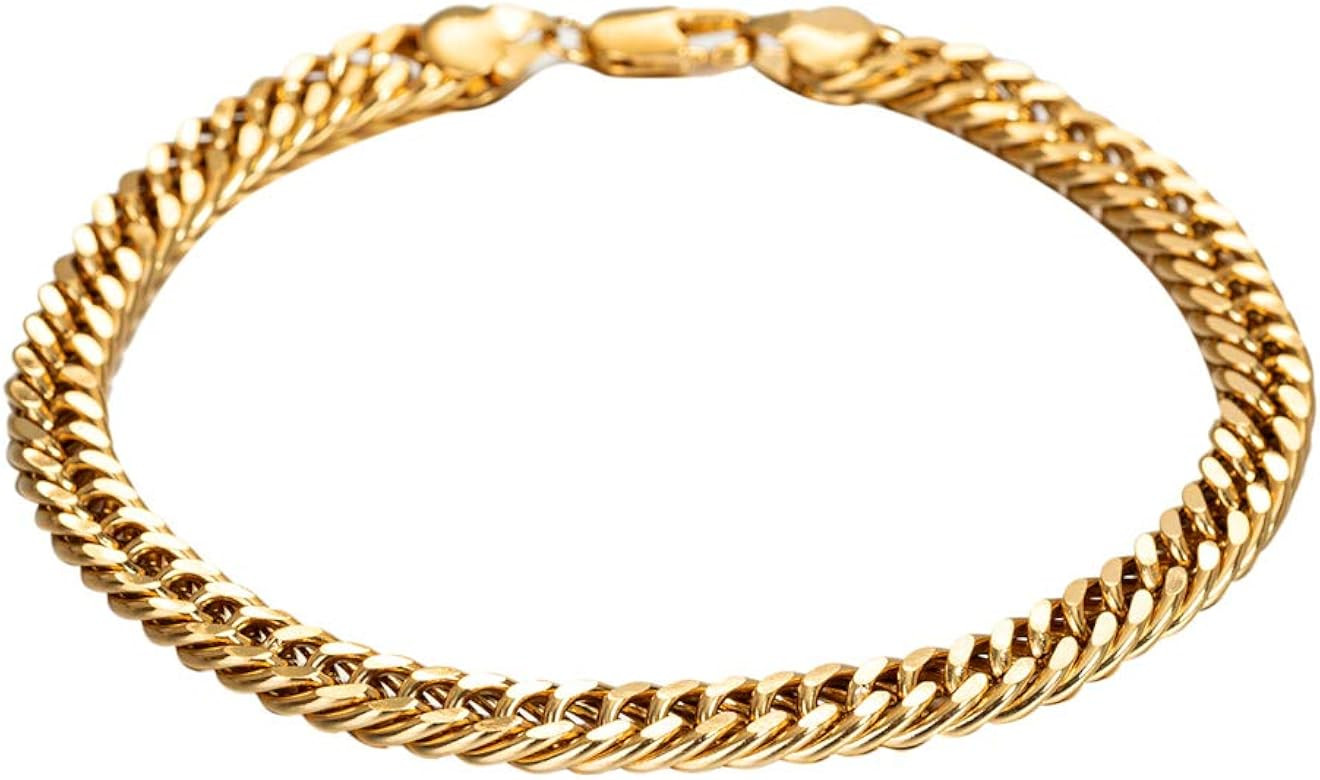kelistom Gold Cuban Link Anklet Bracelet for Women Men, 7mm Wide 14K Gold / 18K Gold/White Gold P... | Amazon (US)