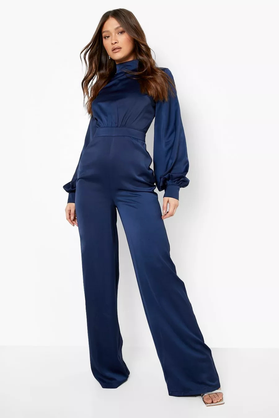 High Neck Balloon Sleeve Jumpsuit | Boohoo.com (DK)