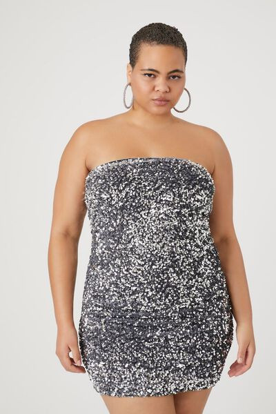 Plus Size Sequin Mini Tube Dress | Forever 21 (US)