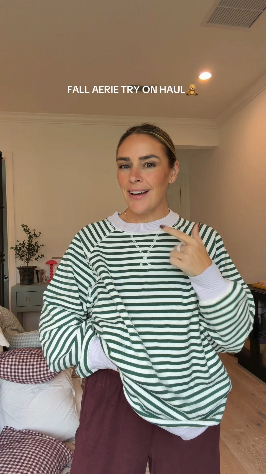 aerie try on! wearing a M and XS in the slub, and S in the stripes!