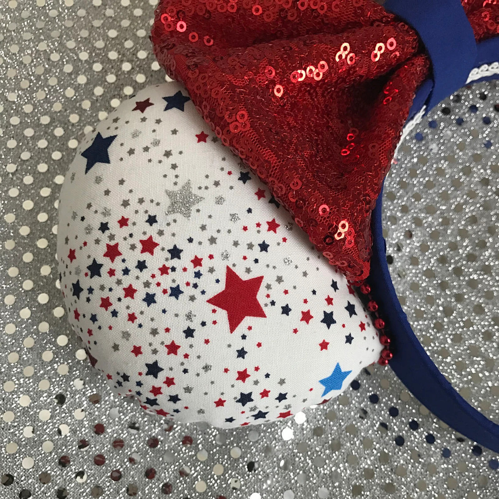 Patriotic Minnie Ears Red White & Blue Mickey Mouse Ears - Etsy | Etsy (Global)