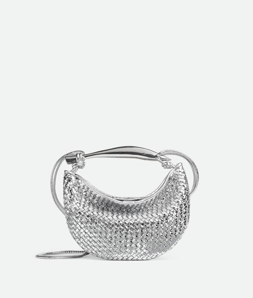Bottega Veneta® Women's Baby Sardine in Silver. Shop online now. | Bottega Veneta